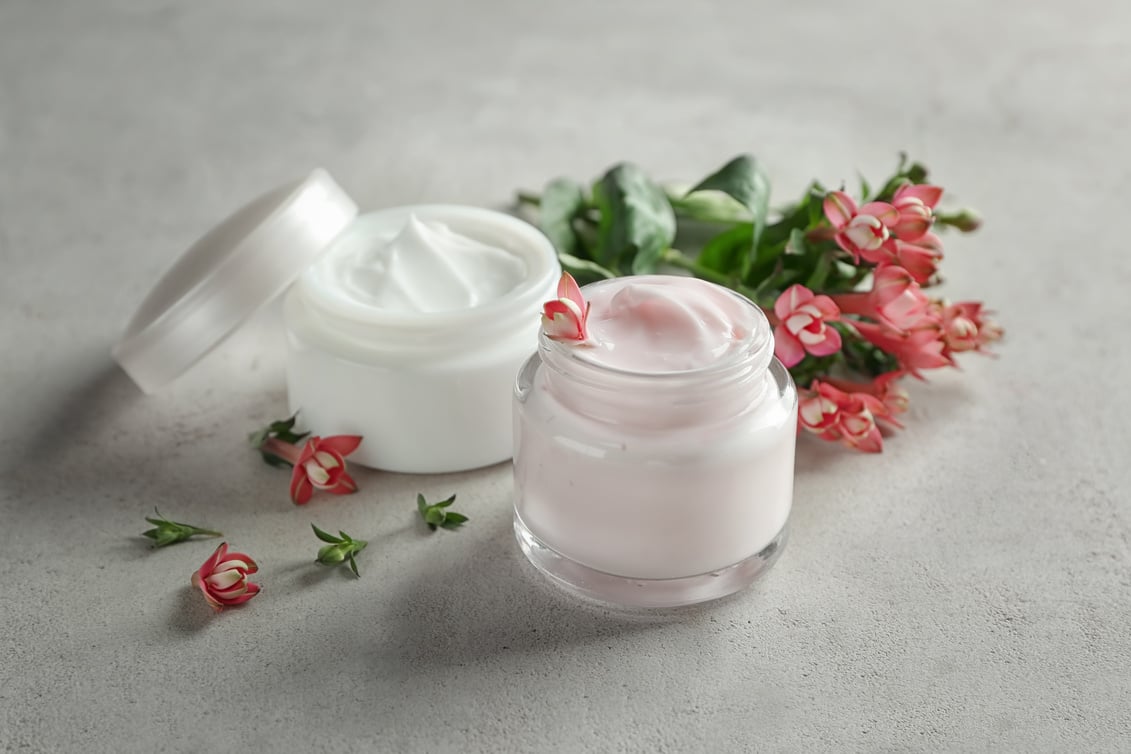 Jars of Body Cream on Table